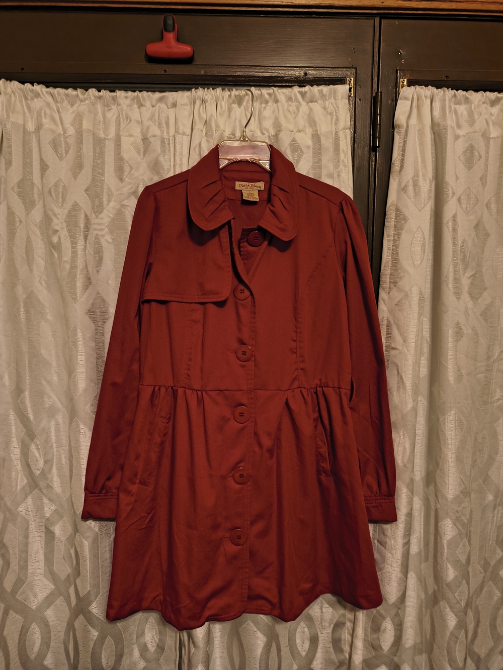 Vintage Y2K Paris Blues Women's Red Button-Front Dress Jacket Light Weight Dress